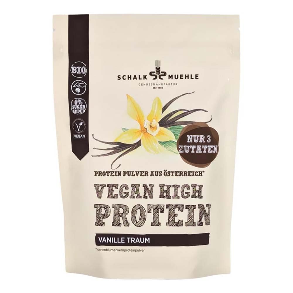Schalk Mühle Protein Pulver – Sonnenblumenkern mit Vanille, 200 g – vegan, Bio-Qualität
