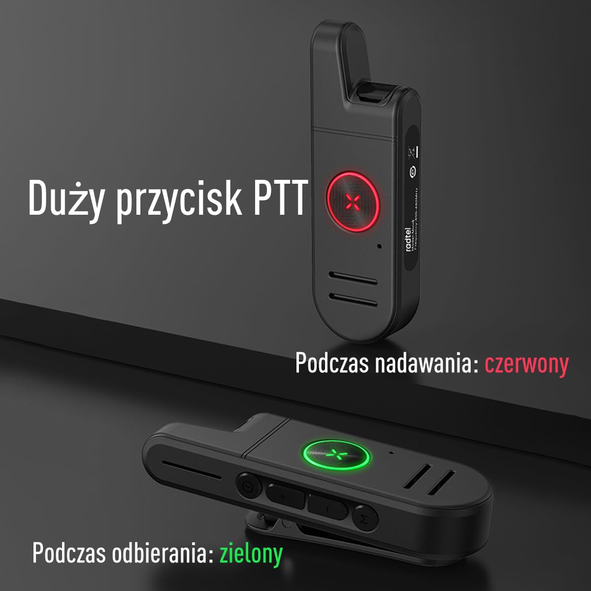 Radtel RT13 Super Mini Walkie Talkie, akumulatorowy, głośnomówiący VOX, radiotelefon biznesowy PMR do restauracji, salonów fryzjerskich, hoteli (zestaw 2 szt. + słuchawki + kabel do programowania)