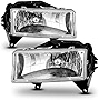 AmeriLite Crystal Replacement Headlights Set for Dodge Dakota/Durango - Passenger and Driver Side