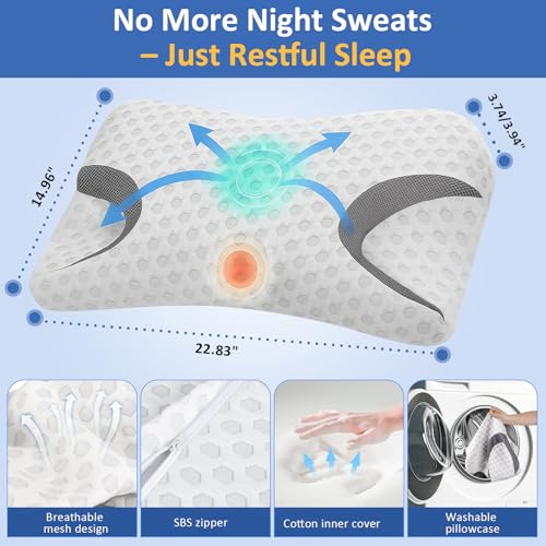 Hydomi CPAP Memory Foam Kissen für Seitenschläfer, Schlafapnoe-Kissen zum Schlafen, orthopädisches Nackenstützkissen, lindert Nackenschmerzen für Seitenschläfer