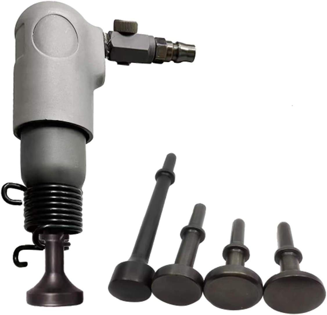 Air Hammer Smoothing Air Hammer With Chisel Bits 0.401" (10mm) Shank Pneumatic Chisel Kit For Tire Repair Wind Pipe Pressure Seam Edge Metal Plates Rivets Knock Out