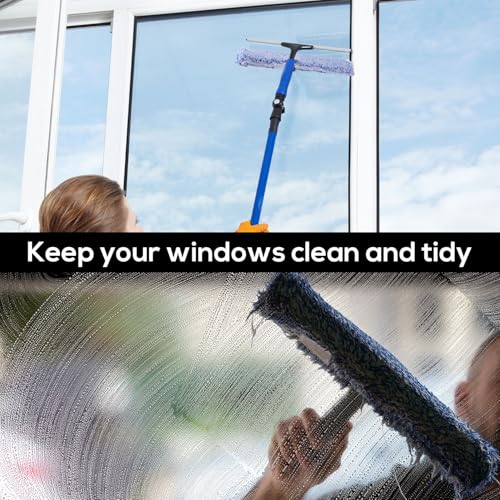 Image of 4 Pack Microfiber Window Cleaning Refill Replacement, 14 inch Reusable & Washable Squeegee Cloth Sleeve Compatible with MR.SIGA Window Glass Cleaning Tools Home and Office