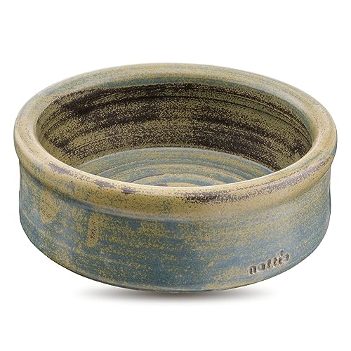naftie hochwertiger Keramiknapf KRAFTSPIRALE grün blau - Hunde-Napf & Katzen-Napf aus Keramik - handgetöpfert - L - ca. 7cm hoch, 1 Liter, 20-21cm