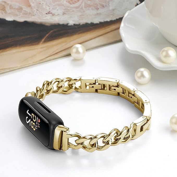 Miniatura 2 de Cool Bands for Fitbit Inspire 3 Bands Women, Stainless Steel Metal Adjustable Wristband Replacement Straps Compatible with Fitbit Inspire 3 Fitness