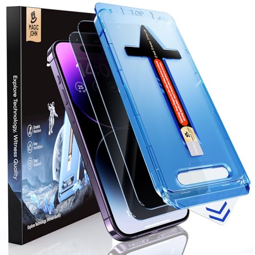 MAGIC JOHN 2 Pack for iPhone 14 Pro Max 6.7 inch Privacy Tempered Glass Screen Protector Auto Dust-Elimination Installation Easy Installation Bubble Free