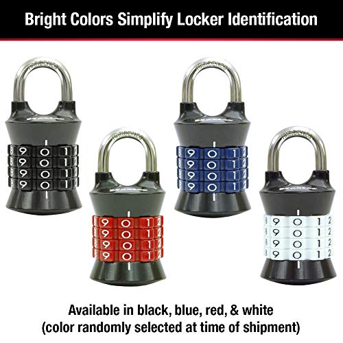 Master Lock 1535D Vertical Resettable Number Combination Lock, Assorted Colors, 1-Pack by Master Lock