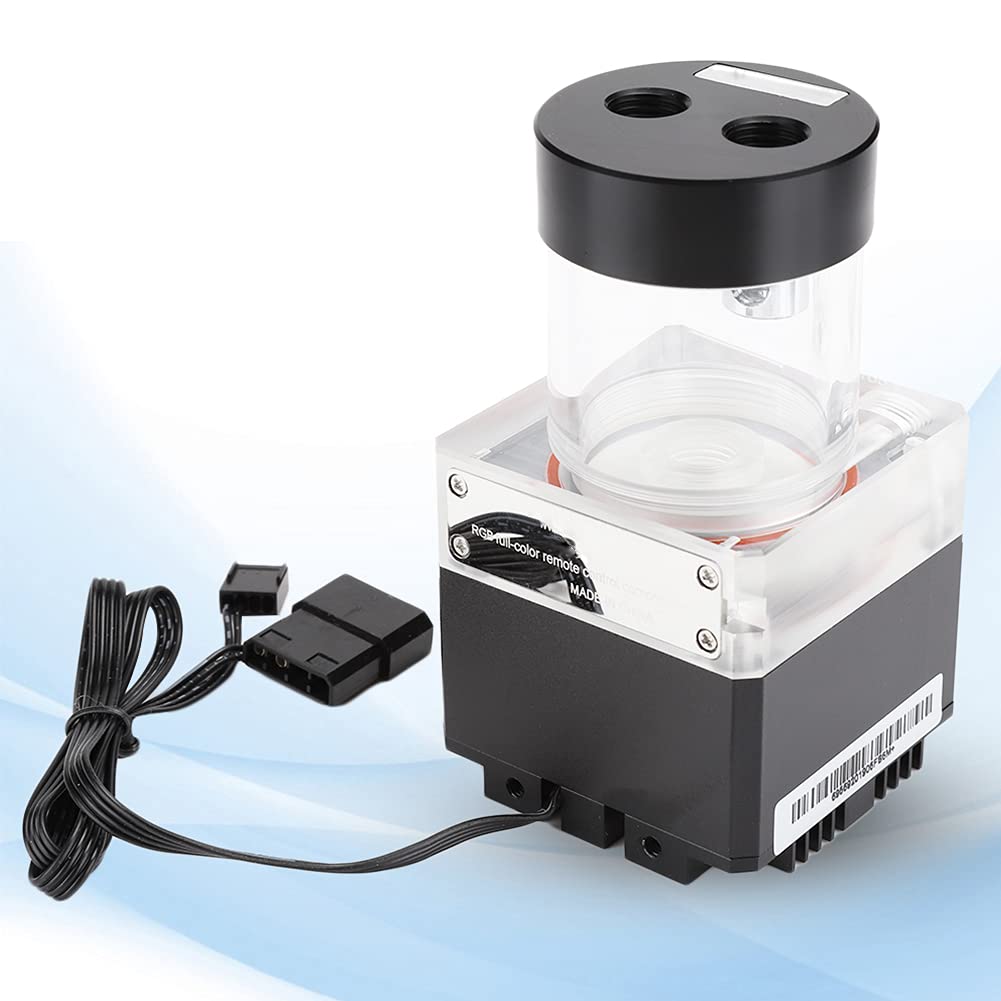 Cuifati Zintegrowana Pompa ze Zbiornikiem Chłodzenia wodą do Komputera PC 800 L/h, Anoda Aluminiowa + PMMA + POM, Kolor Czarny/srebrny, Rozruch 7 V, Głowica Pompy 3,1 Stopy, Efektywne Odprowadzanie