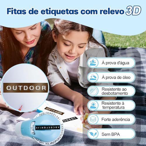 Etiquetadora em Relevo com 3 Fitas, Etiquetadora, Rotuladora com 48 Caracteres (Letras, Números, Sím