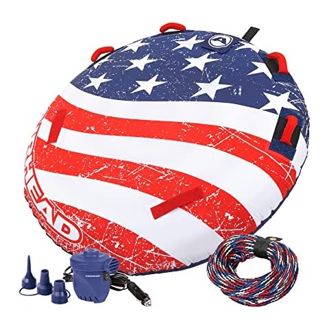 Sportsstuff Stars and Stripes Kit, 1 Rider Towable Tube with Rope and Pump Cover