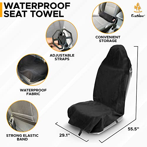 Econour Car Seat Cover With Belt Shoulder Pad | Waterproof Seat Covers For Cars, Trucks, Vans & Suv | Universal Car Seat Protector | Sweat Towel For Car Seat | Ideal For Gym, Yoga And Car Accessories #TOP6