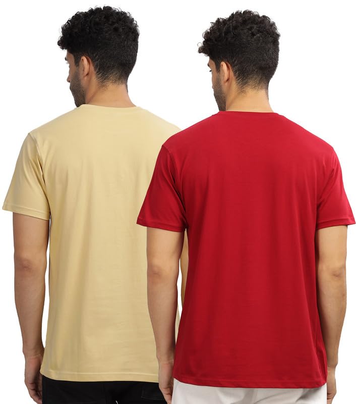 Image of XENOVAURBAN Unisex Regular Cotton Combo of 2 Solid Color Tshirt
