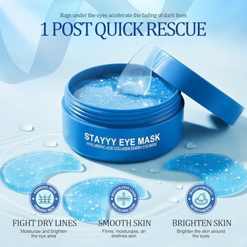 60 Piezas Parches Ojos, Hidratante y Refrescante, Parches Ojos Anti Fatiga y Antiarrugas, Colágeno y Hidratación Profunda, Cuidado Contorno de Ojo para Hombre y Mujer, 80g - imagen 4