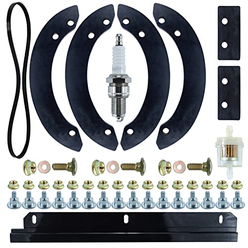 POSEAGLE 06720-v10-030 Auger Rubber Kit with 76322-v10-020 Scraper Blade 22431-V10-013 Belt for Honda HS520 Paddles, Honda HS720 Paddles, Honda HS520 Parts, Honda HS520 Snowblower Parts