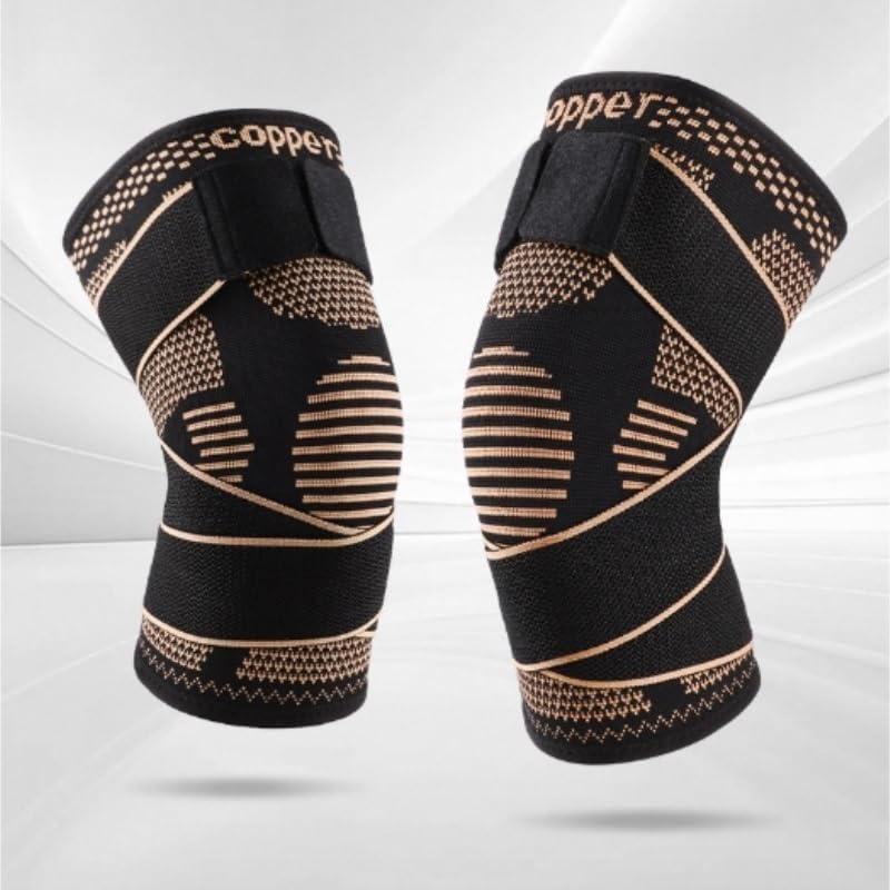 Copper Knee Pads Adjustable Non-slip Sports Pressurized Patella Protection