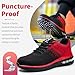Imagen de Zapatos de Seguridad Hombre Mujer Zapatillas Trabajo Ligero Comodo Calzado de Seguridad con Punteras de Acero Transpirable Antideslizante Rojo EU 41