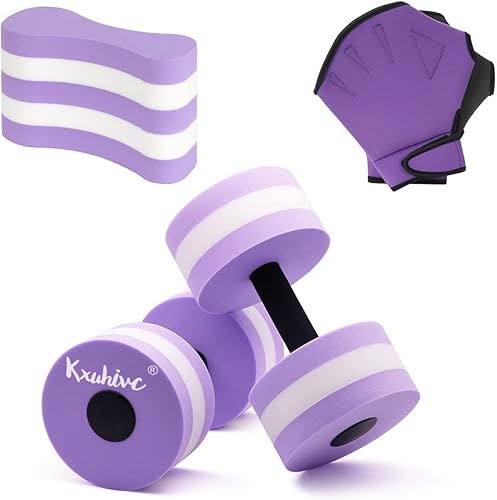 Conjunto de fitness acuático, mancuernas de agua, flotadores de pierna de boya de tracción de 5 capas, entrenamientos aeróbicos acuáticos, 2
