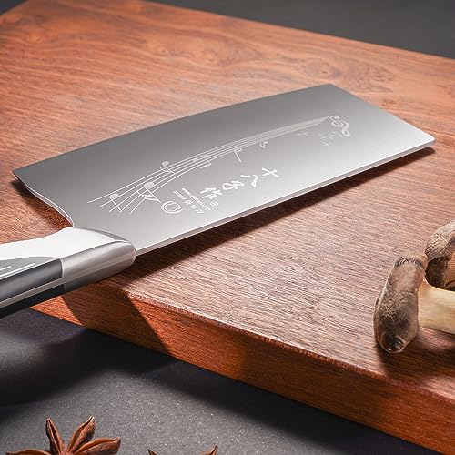 SHI BA ZI ZUO Coltello da cucina cinese da 7 pollici Coltello da verdura Coltello da chef professionale con manico in acciaio inossidabile con codolo completo - immagine 4