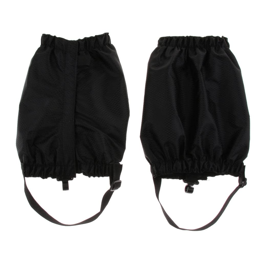 Polainas de tobillo impermeables ajustables para senderismo mochilero - Negro 2 pares