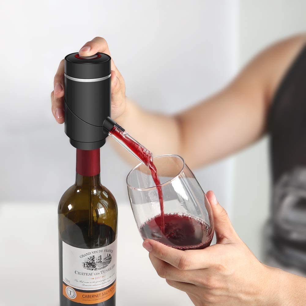 Prestige Electric Wine Decanter Aerator Rechargeable Dispenser - Unique Gifts For Men Women Mum Dad Brother Husband Unique Gifts For Wine Lovers (Black - View #8