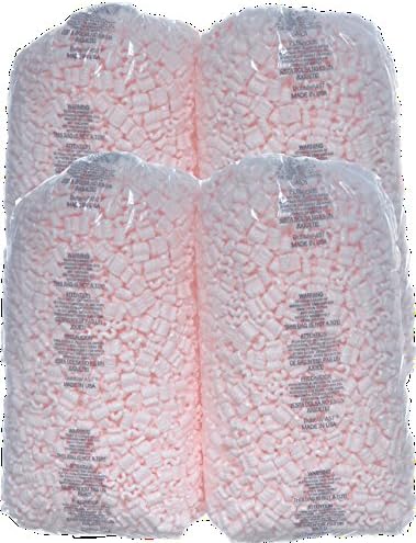 Bubblefast Brand 14 cu. ft. (90 gallons) Pink Anti Static Packing Peanuts Popcorn made from 100% Recycled Material (3.5 cu. ft x 4 Bags)