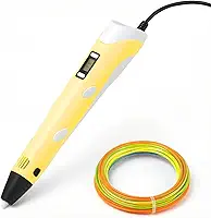 Caneta 3D INFANTIL Profissional com proteção + Cabo USB – Impressora Portátil para Desenho em 3D – Criação e Criatividade - YASDA (AMARELO)