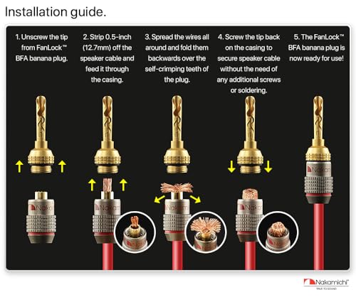 Conectores Nakamichi FanLock BFA Banana Plug 4 Pzas miniatura 6