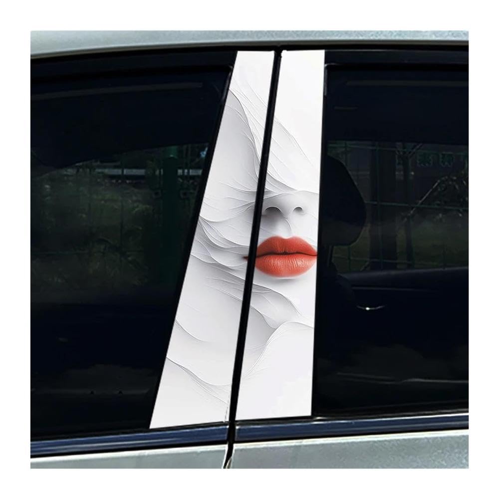 Body Parts 2PCS Car Center Column Waterproof Decals Beauty Art Creative Auto B-Pillar Stickers(I)