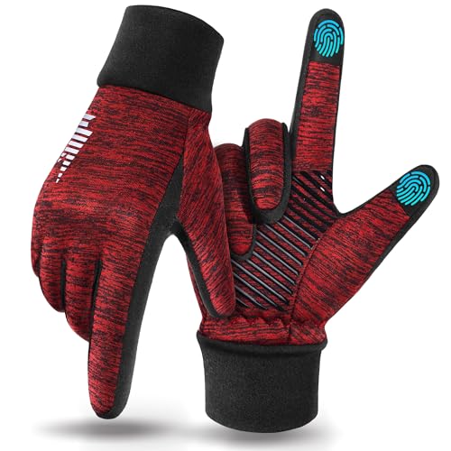 Image of rivmount Lightweight Winter Running Gloves, Touch Screen & Anti-Slip Warm Thermal Glove Liners, Cool Weather Driving Cycling Hiking Biking Walking Sporting for Women Men