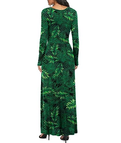 Image of LILBETTER Women Long Sleeve Deep V Neck Loose Plain Long Maxi Casual Dress