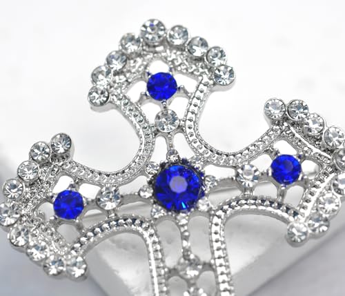 Image of Gyn&Joy Sparkle Crystal Rhinestones Holy Cross Brooch Pin Jewelry For Women Men