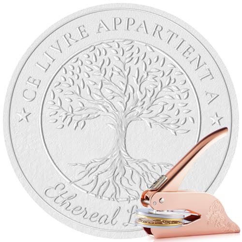 Easycosy - Easycosy Embosseur de Livre Personnalisé,Tampon Gaufrage Personnalisé de 10 cm, Pince à Gaufrer Personnalisable Léger et Compact, Cadeau pour Amoureux des Livres, Les Lecteurs, Bibliothèque