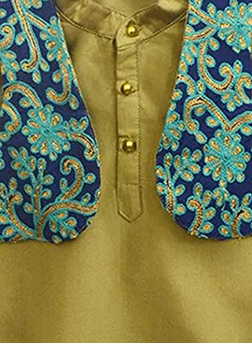 Image of A.T.U.N. All Things Uber Nice) Polyester All Things Uber Nice Boy's Regular Kurta Pyjama Jacket Set