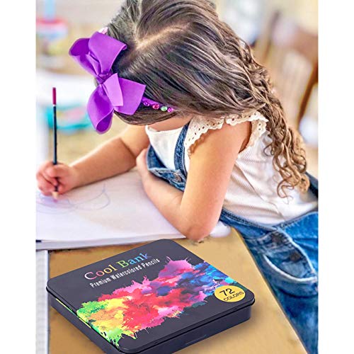 Cool Bank 72 Professional Colored Pencils, Artist Pencils Set With 2 X 50 Page Drawing Pad(A4), Premium Artist Soft Series Lead With Vibrant Colors For Sketching, Shading & Coloring In Tin Box #TOP5
