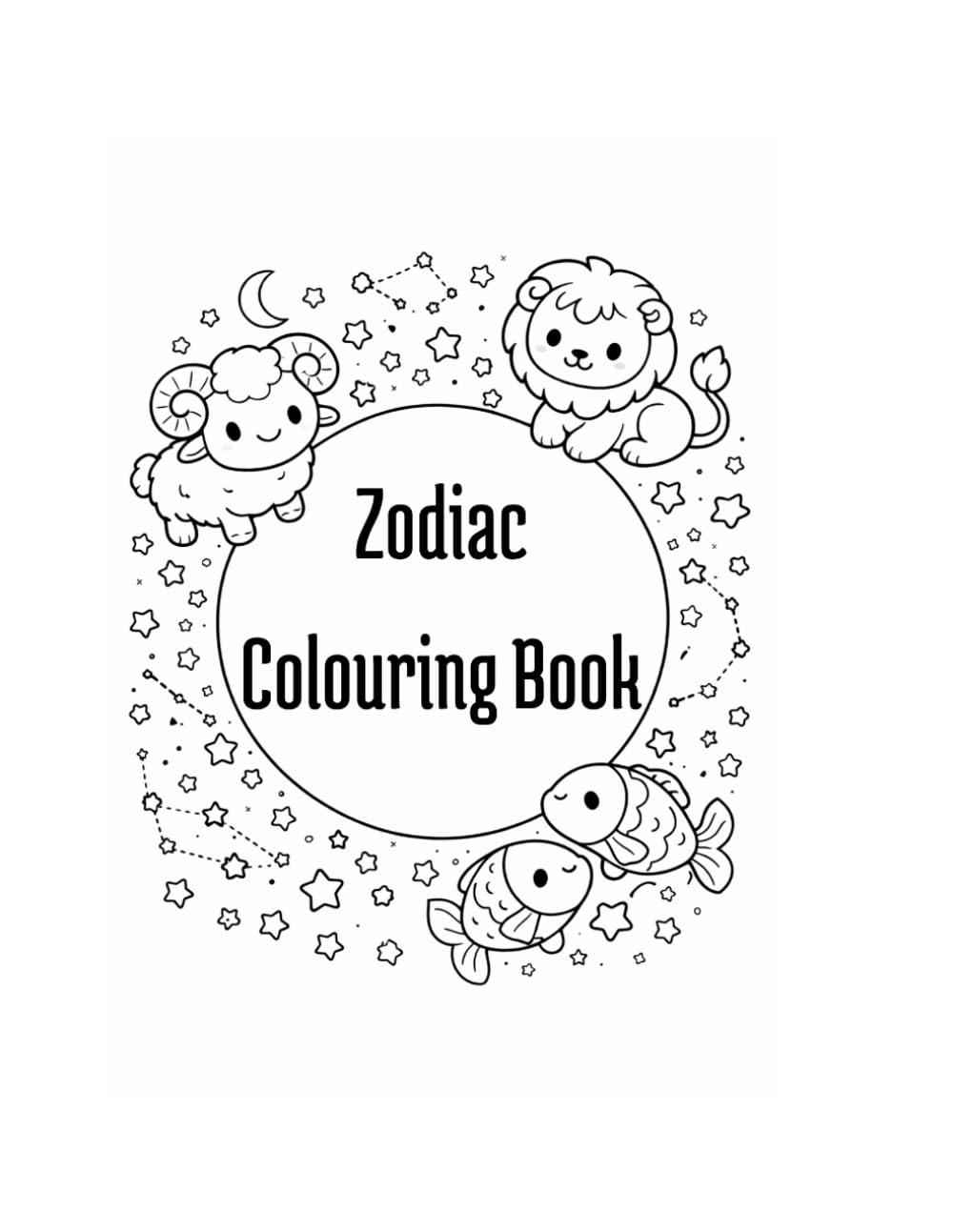 Zodiac Colouring Book: Cute zodiac Animals for Kids