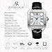 ASOROCK WATCHES Silver/White Diplomat | 42 mm Automatic Homage Mens Watch | Vintage Square Tank Silhouette Watch