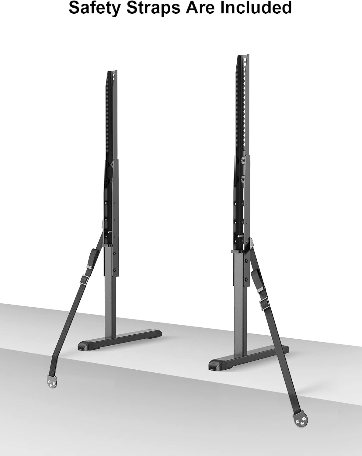 Universal Tabletop TV Legs for TV's 37-77" with Safety Straps, 4 Height Positions, VESA Patterns from 100x100mm to 800x400mm and a Weight Capacity of 110 lbs ERTSX1-01B