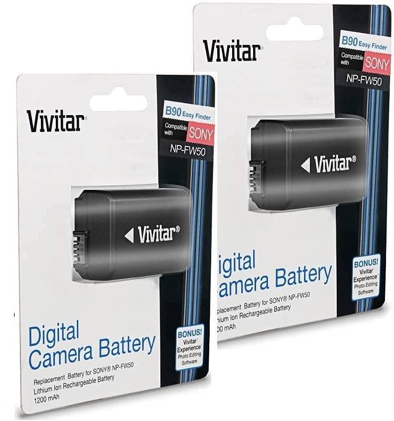 Super Hi Capacity 2-Pcs NP-FW50 Li-Ion Battery with Dual Charger for Sony NEX-3 NEX-3N NEX-F3 NEX-5 NEX-5T NEX-5N NEX-5R NEX-6 NEX-7 A7r A7+Essential Cleaning kit+Dust Blower+OPTURA Microfiber Cloth