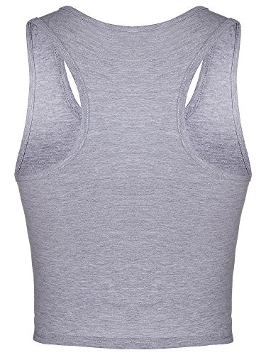 3-Piece Women's Crop Top Set, Workout Sleeveless Racerback Tanks - Black, White, Grey (X-Large) #TOP3