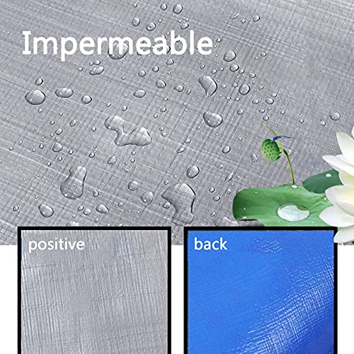 Zwysl Tarpaulin Waterproof Heavy Duty With Eyelets Woven Polyethylene Multipurpose Waterproof Tarpaulin For Kennels Chicken Coops Fishpond Hay Log Pile Roof Trailer (Color : Silver, Size : 10X20M) #TOP2