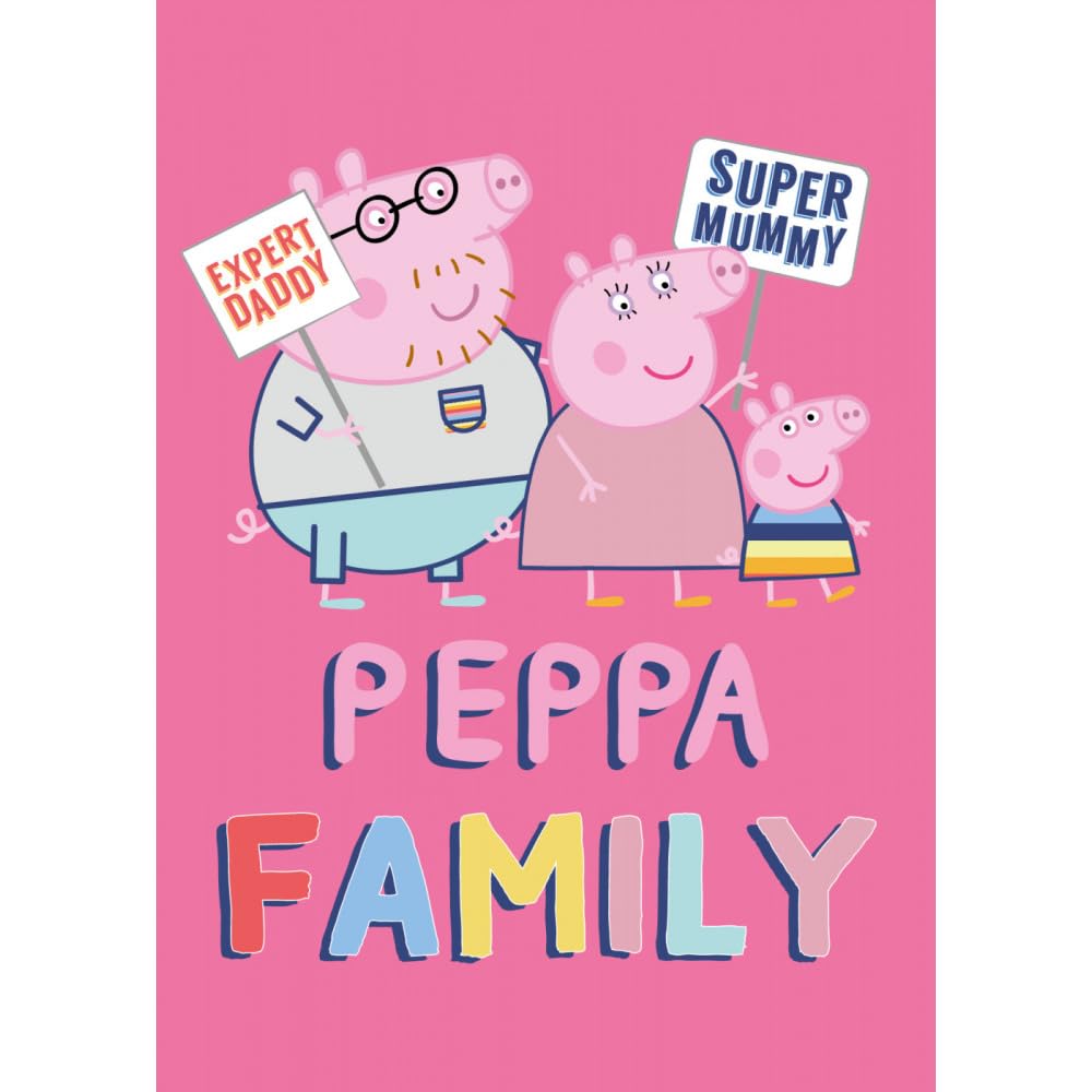 Peppa Pig Fleece Throw Blanket 100 X 140 Cm Family Mum And Dad Pink