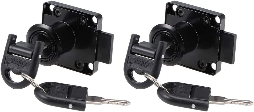 Drawer Cabinet Lock 19mm Diameter 22mm Length Cylinder Keyed Different, Zinc Alloy 2pcs