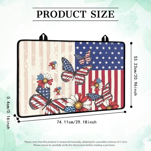 Image of Poceacles 4th of July Patriotic Stove Top Cover Stove Burner Cover Multipurpose Rubber Desk Saver Pad Washer Dryer Top Mat for 250th Independence Day Decor, American Flag Butterfly