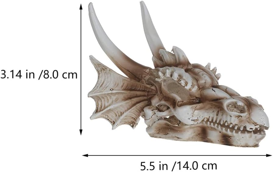 POPETPOP Dinosaur Skull Ornament Glass Decor Reptile Accessories Turtle Decor Fish Tank Skull Aquarium Skull Decorations Dragon Fish Landscaping Prop Fish Tank Decor Aquarium Decor Chic 1pc