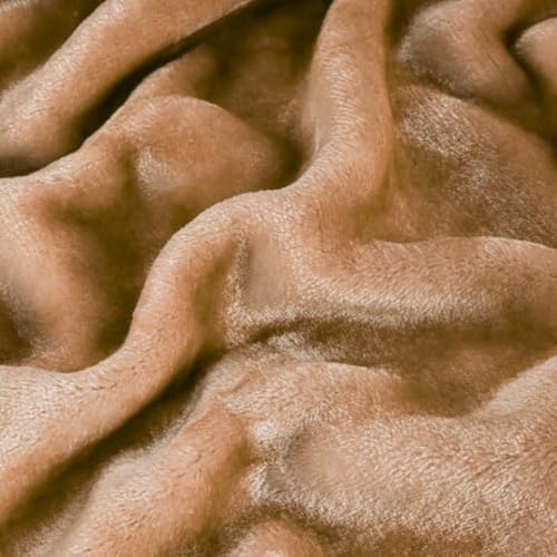 Image of ABRAZO 470 GSM Dual Season Mink Blanket 2.5 KG for AC Room & Mild Winter | Reversible Solid Color | Double Bed 220x240 cm Soft Blanket /Dohar /Quilt /Comforter- Beige
