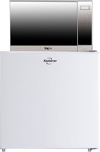 Koolatron - Refrigerador compacto de 1.7 pies cúbicos + combo de microondas de 700 W incluye neveracongelador de encimera con parte trasera plana