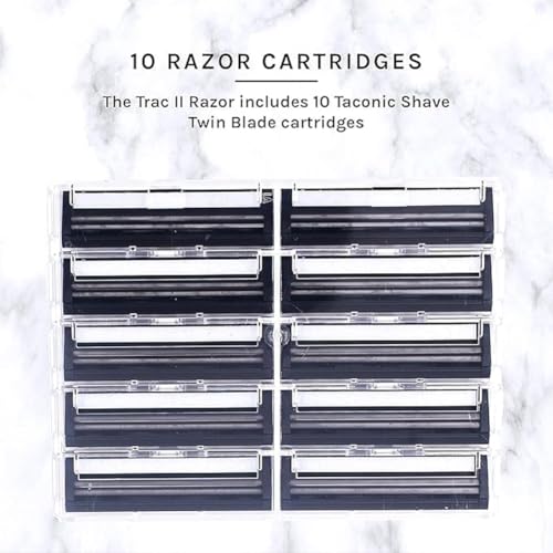 All Metal Trac 2 (Trac II , G2, G II) Compatible Razor Handle and 10 Twin Blade Cartridges - Image 4