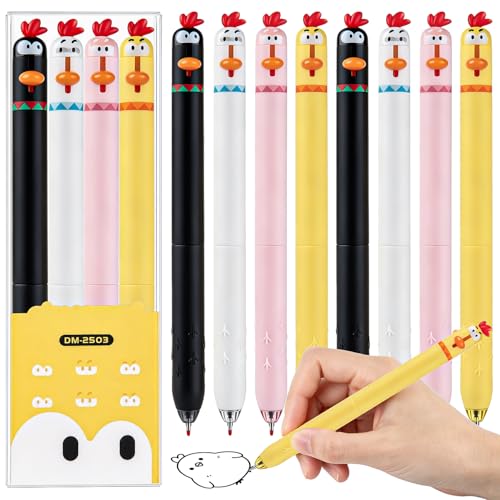 UAYVEBS 12Pcs Chicken Pen, Chicks Funny Pens for kids, 0.5 mm Black Ink Writing Ballpoint for School Office Student Gift Birthday Themed Party Favors