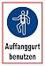 Produktbild Schild - Gebots-zeichen - Auffang-gurt benutzen - entspr. DIN ISO 7010 / ASR A1.3  60x40cm mit Bohrlöchern | stabile 3mm starke PVC Hartschaumplatte  S00361-036-B +++ in 20 Varianten