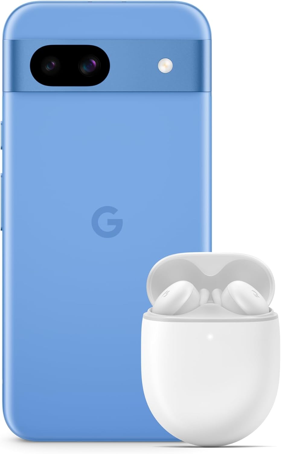 Google Pixel 8a – Unlocked Android smartphone with advanced Pixel Camera, 24-hour battery and powerful security – Bay, 128GB + Pixel Buds A-Series – Wireless Earbuds, Clearly White