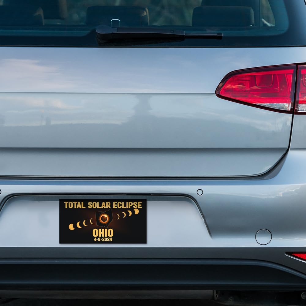 2024 Ohio Solar Eclipse Path Bumper Sticker - Commemorative Vinyl Decal For Cars & More